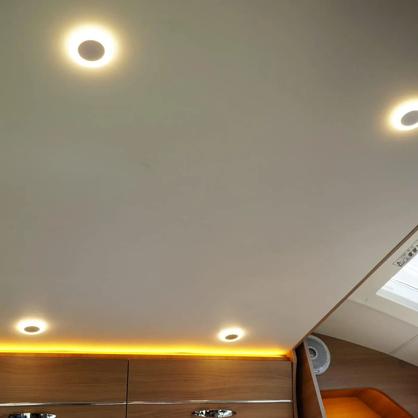 THALASSA 3W RV Interior Ceiling Light Boat Cabain Dome Light with Inbuilt Dimmer Touch Switch DC 12V 2800K Soft White.Small Light Base74MM Diameter Surface Mount