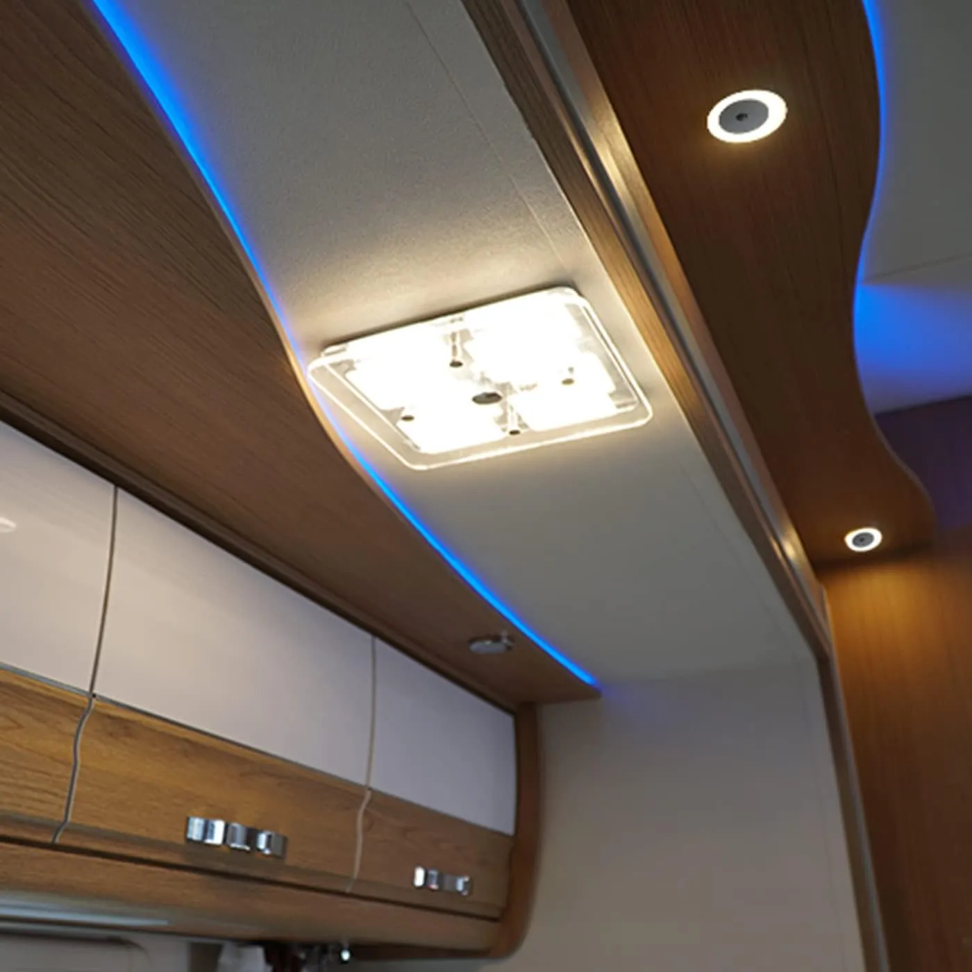 THALASSA 3W RV Interior Ceiling Light Boat Cabain Dome Light with Inbuilt Dimmer Touch Switch DC 12V 2800K Soft White.Small Light Base74MM Diameter Surface Mount
