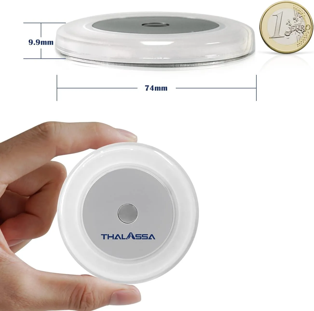 THALASSA 3W RV Interior Ceiling Light Boat Cabain Dome Light with Inbuilt Dimmer Touch Switch DC 12V 2800K Soft White.Small Light Base74MM Diameter Surface Mount