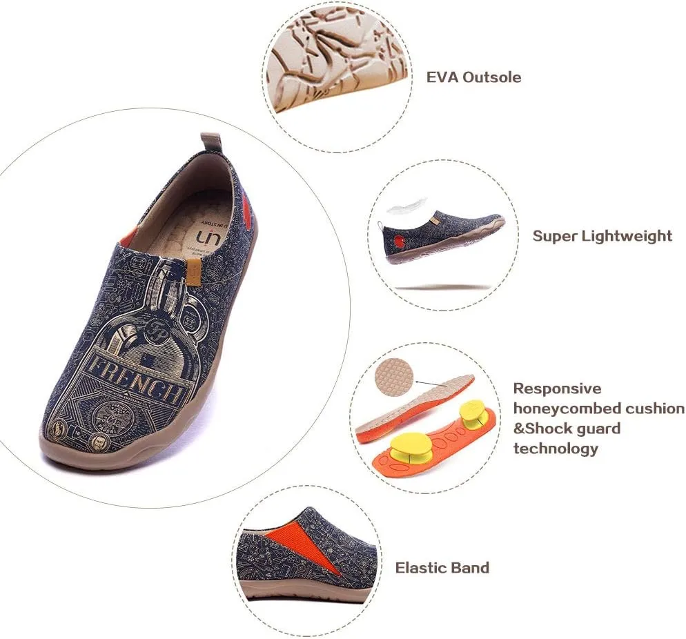 UIN Men's Art Design Travel Shoes Slip On Casual Loafers Stylish Lightweight Comfort Fashion Sneaker