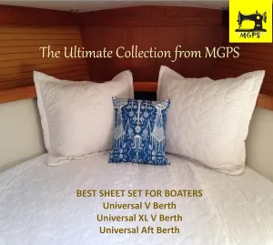V Berth Boating Sheet Set 100% Egyptian Cotton 600 Thread Count Universal XL V Berth Sheet Set Boat Bedding Fits mattresses up to 10” Depth, Sailboat Boaters Gift - Light Grey Stripe
