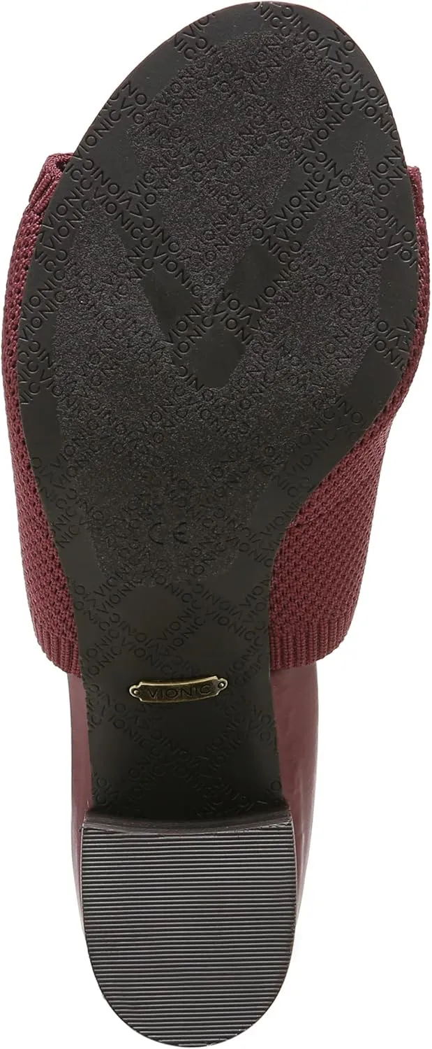 Vionic Women's Papaya Fleur Heeled Knitted Sandal - Supportive Ladies Sandals That Include Three-Zone Comfort with Orthotic Insole Arch Support, Medium Fit Sandals for Women