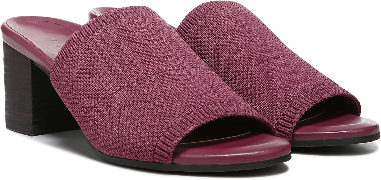 Vionic Women's Papaya Fleur Heeled Knitted Sandal - Supportive Ladies Sandals That Include Three-Zone Comfort with Orthotic Insole Arch Support, Medium Fit Sandals for Women
