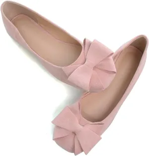 WENJIAZHIZHI Women's Square Toe Bowknot Ballet Flats Comfortable Slip-On Casual Loafers Walking Flat Dress Shoes