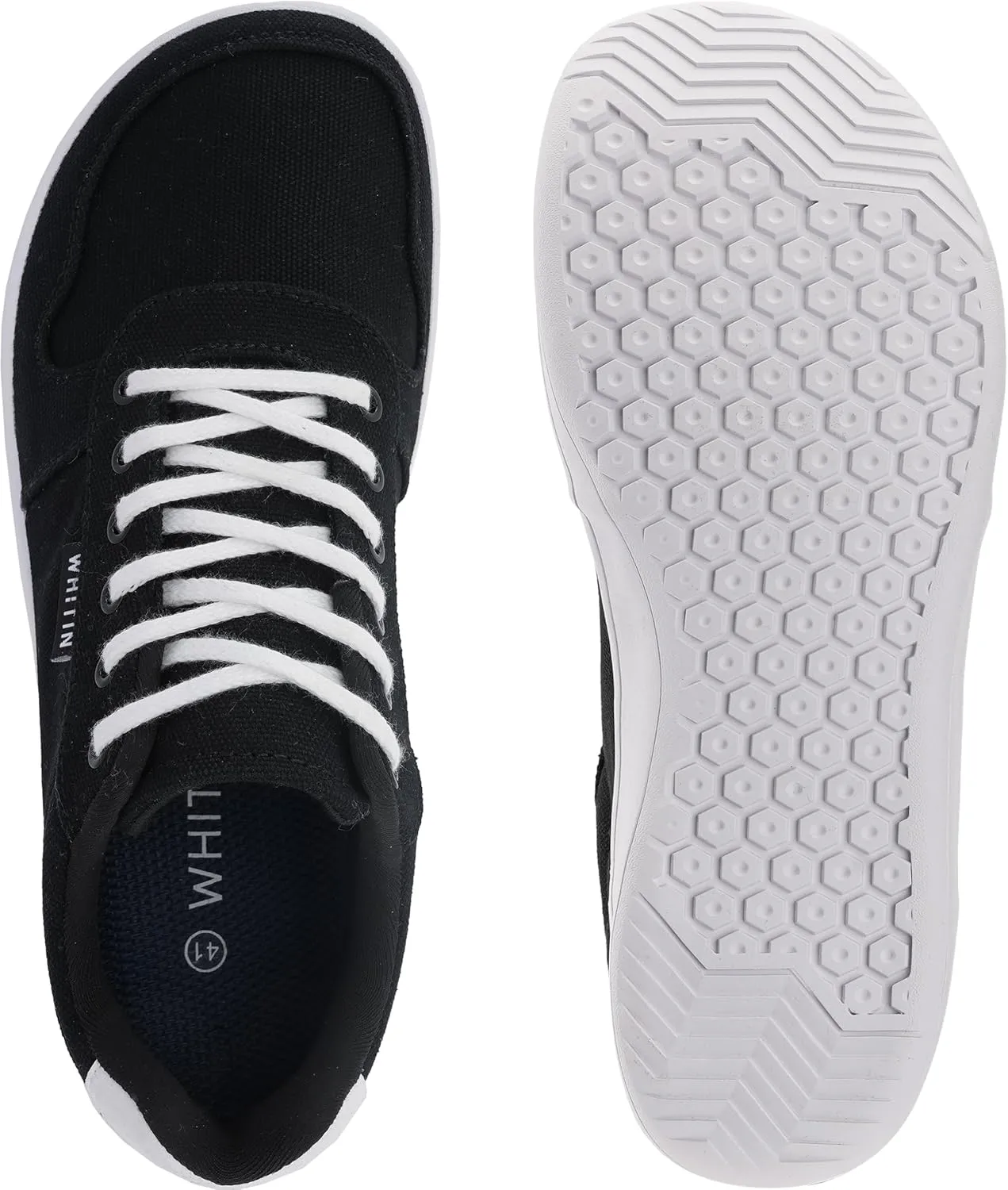 WHITIN Men's Wide Barefoot Shoes | Canvas Minimalist Sneakers | Zero Drop Sole