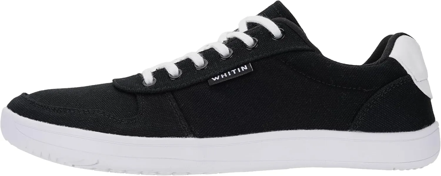WHITIN Men's Wide Barefoot Shoes | Canvas Minimalist Sneakers | Zero Drop Sole