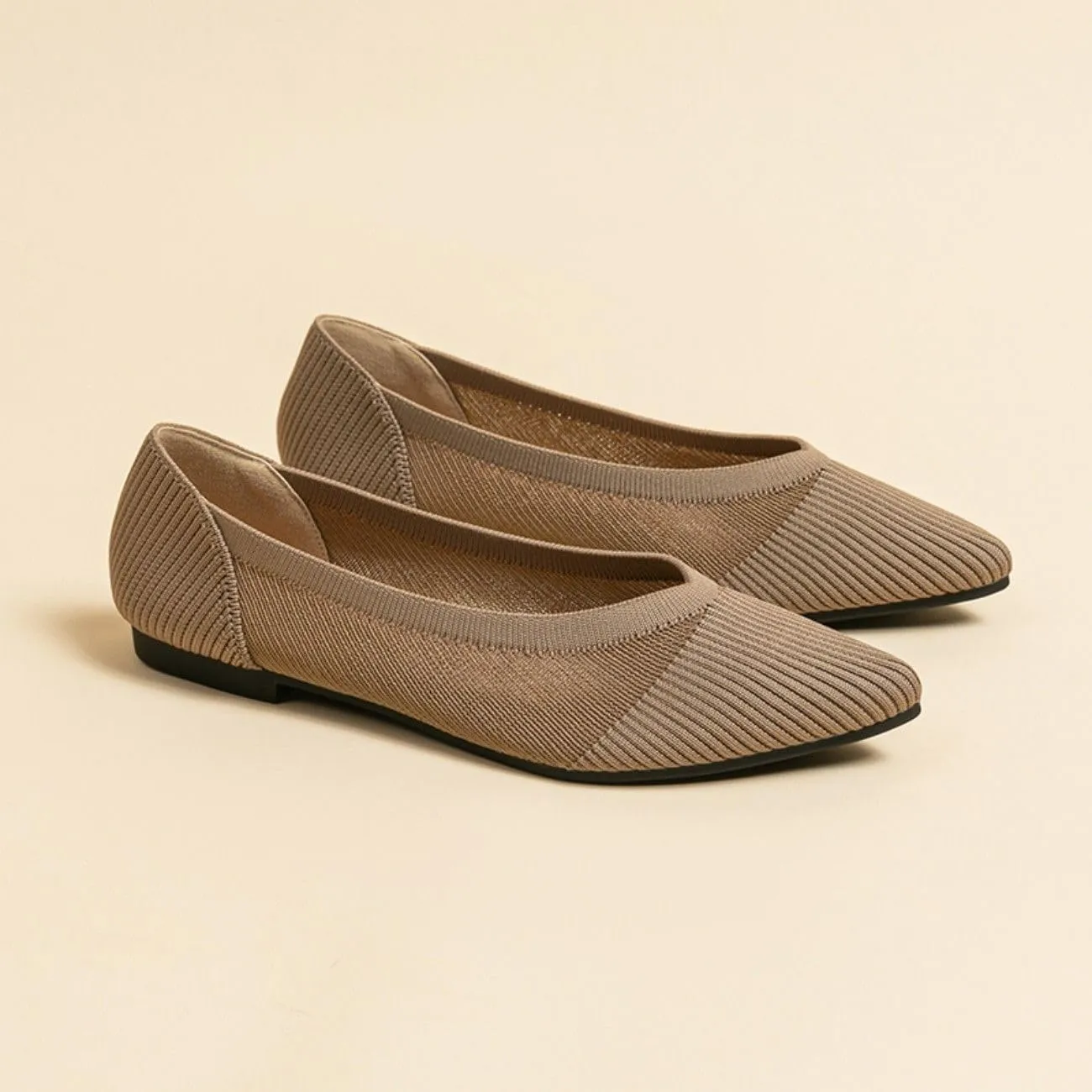 Women's Ballet Flat Shoes Casual Strap Knit Flats Pointed Toe Wedding Flats