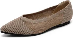 Women's Ballet Flat Shoes Casual Strap Knit Flats Pointed Toe Wedding Flats