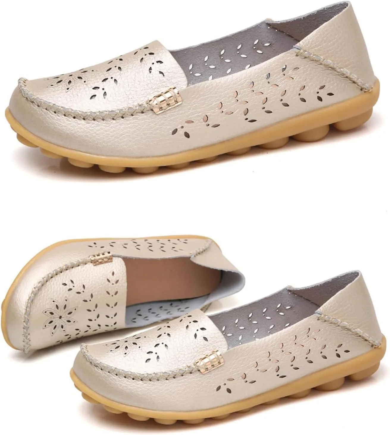 Womens Comfort Walking Cute Flat Loafer Ballet Flats Shoes Cute Penny Loafer Slip On Walking Driving Shoes with Diamond Eyelets