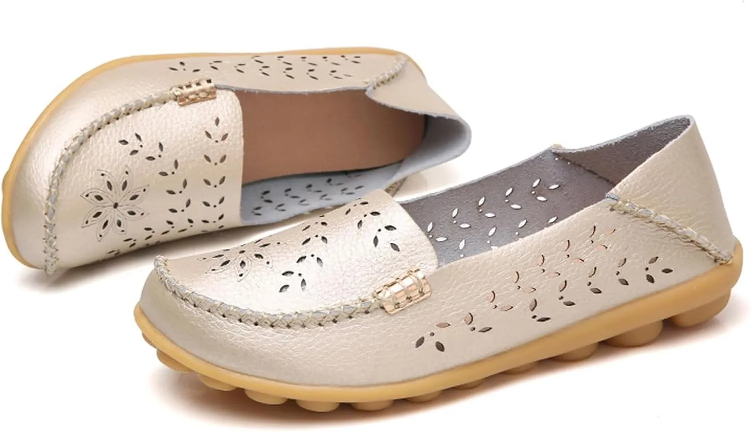 Womens Comfort Walking Cute Flat Loafer Ballet Flats Shoes Cute Penny Loafer Slip On Walking Driving Shoes with Diamond Eyelets