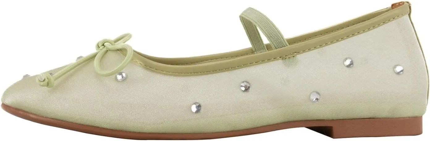 Women's Crystal Mesh Ballet Flats Shoes Round Toe Slip On Ballerina Flats for Women Rhinestone Flats Shoes Dressy Comfortable Casual Styles Mary Jane