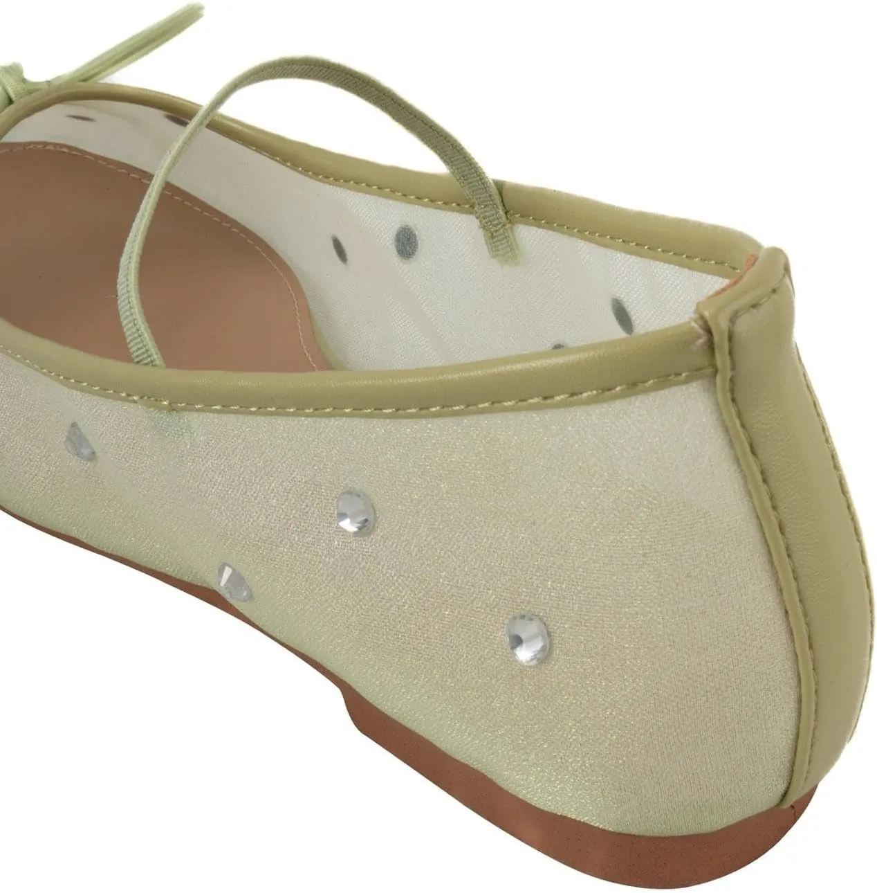 Women's Crystal Mesh Ballet Flats Shoes Round Toe Slip On Ballerina Flats for Women Rhinestone Flats Shoes Dressy Comfortable Casual Styles Mary Jane