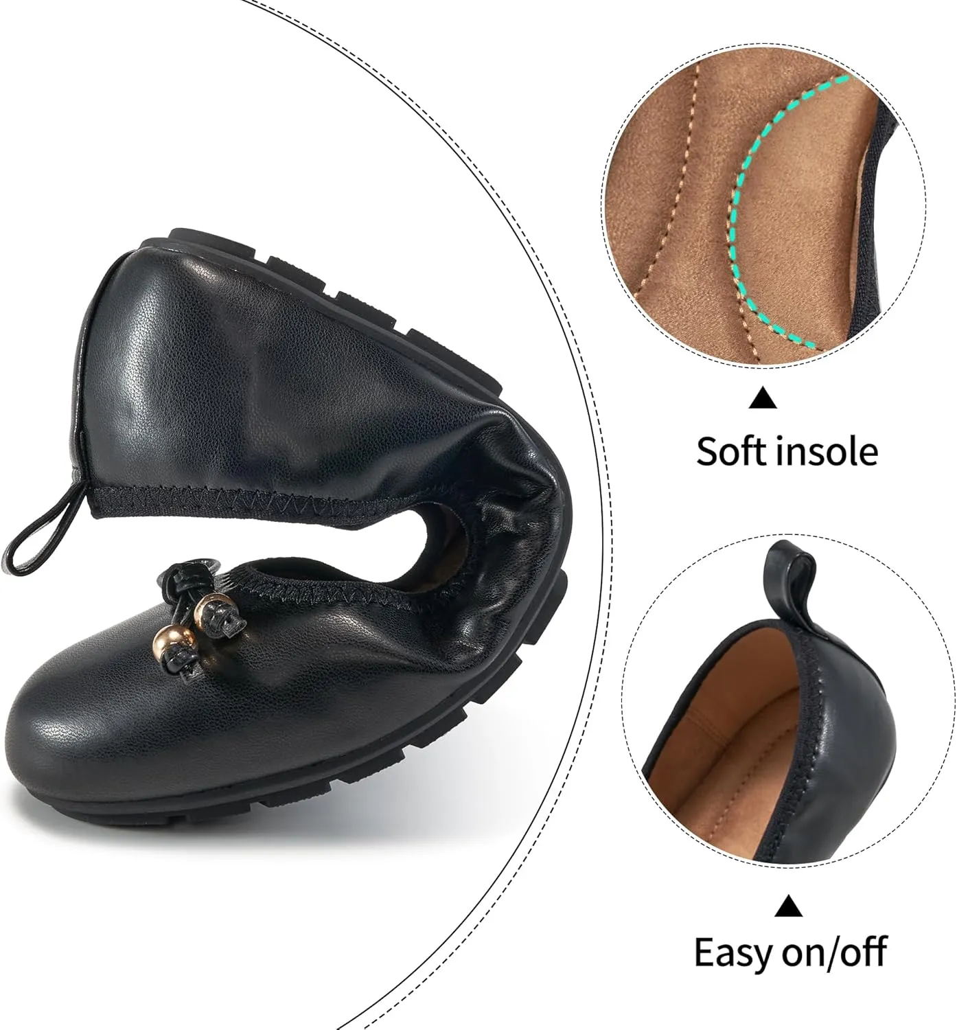Womens Flats Ballet for Work: Dress Comfortable Walking Flat - Casual Ladies Wedding Shoe