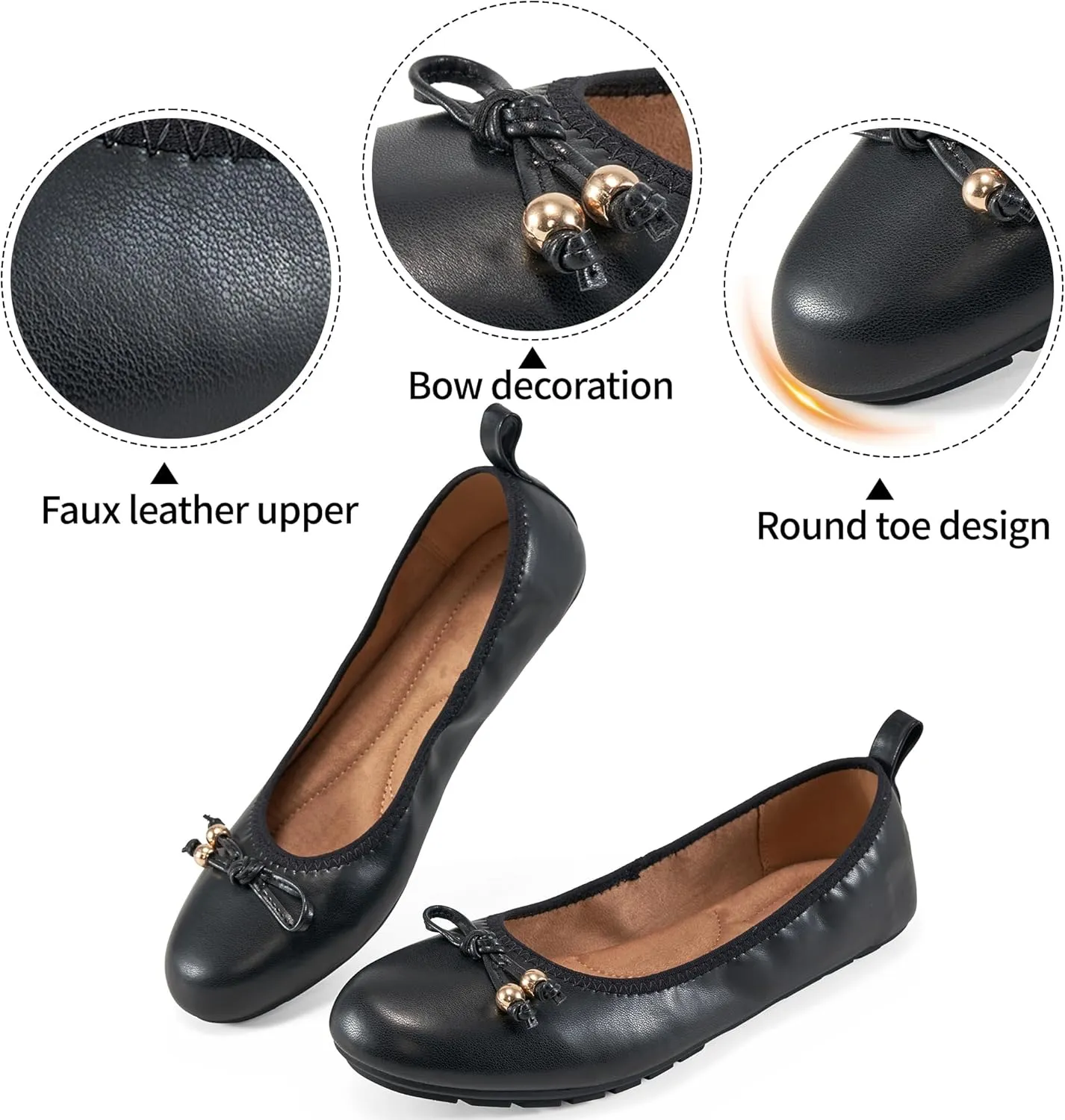 Womens Flats Ballet for Work: Dress Comfortable Walking Flat - Casual Ladies Wedding Shoe