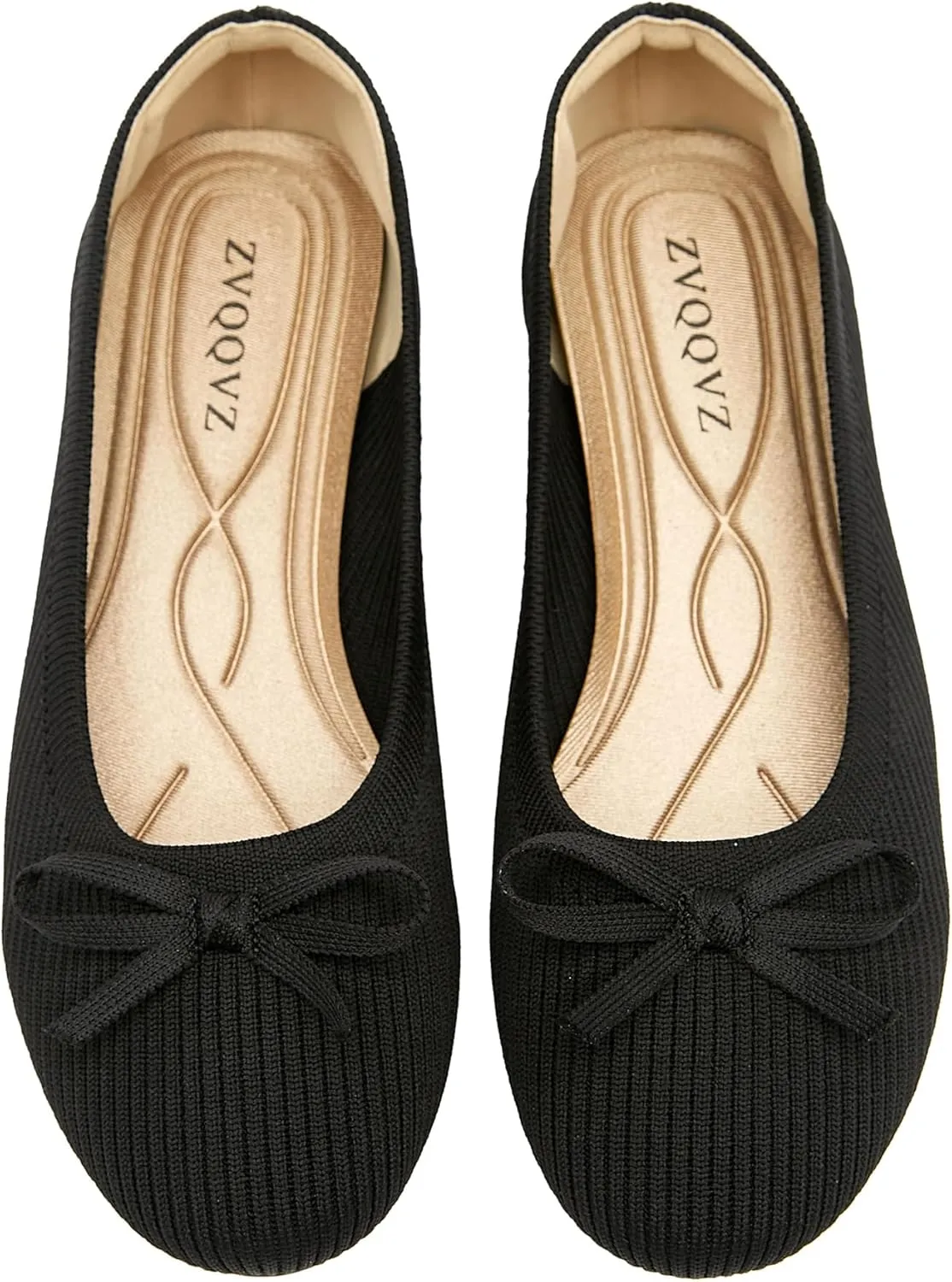 Women's Flats Shoes Knit Mesh Ballet Flats with Bow Comfortable Round Toe Washable Dressy Flat