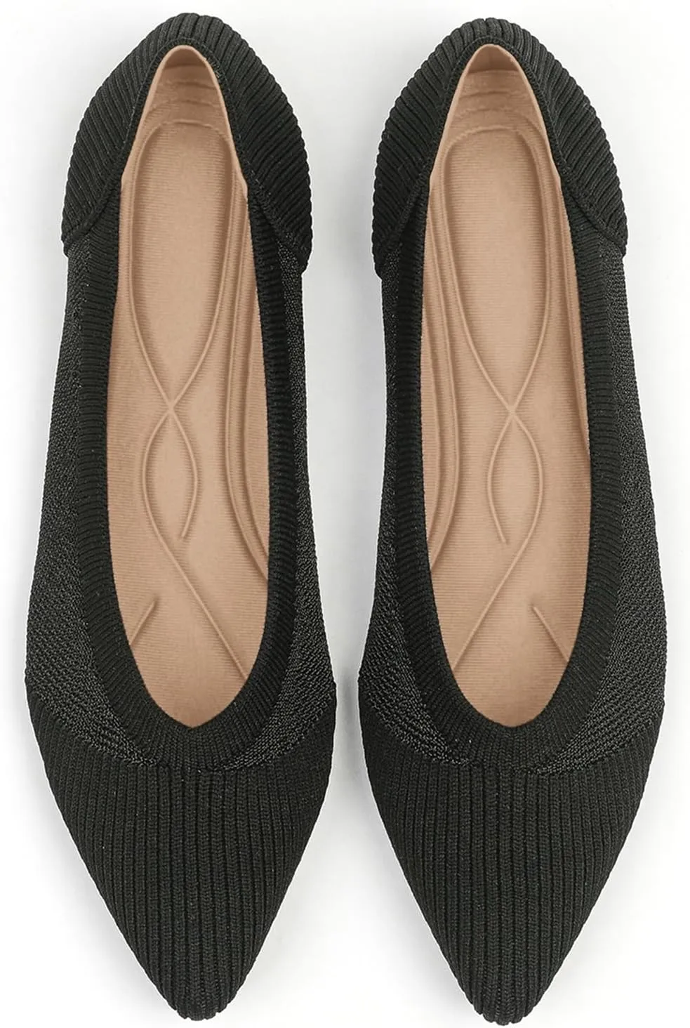 Women's Flats Shoes Pointed Toe Knit Ballet Comfortable Dressy Mesh Flat