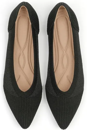 Women's Flats Shoes Pointed Toe Knit Ballet Comfortable Dressy Mesh Flat