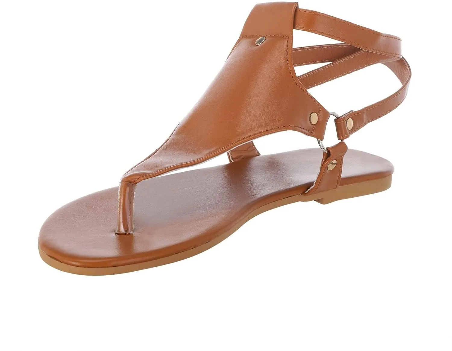 Women's Flip Flops Fashion Leather Suede Sandals Breathable Backless Walking Sandals Comfortable Summer Beach Walking Thong Cushion Sandal Ankle Strap Flats Fashion Open Toe Beach Shoes