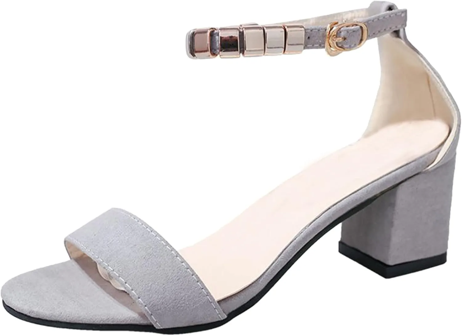 Women's Heeled Sandals Chunky Open Toe Ankle Strap Wedding Dress Pump Rounded Toe Block Heel Sandal For Part𝐲