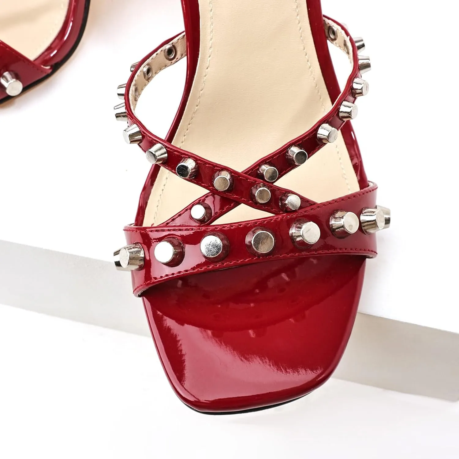 Womens Heels Square Toe Heeled Sandals for Women Low Kitten Heels Sandals Open Toe Slip on Mule for Party Wedding Dress Shoes