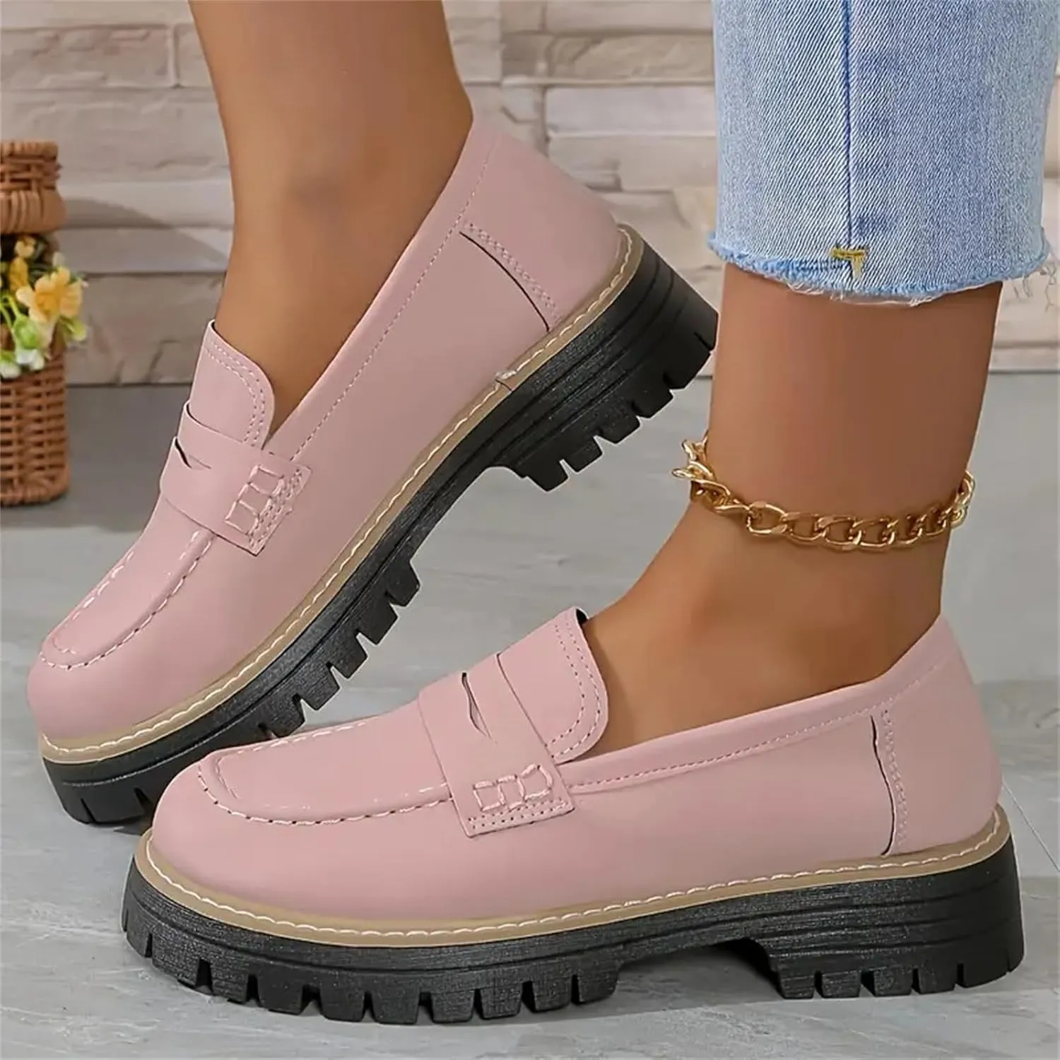 Womens Loafers Shoes Platform Chunky Penny Loafer Comfort Driving Moccasins Casual Slip-Ons Loafer Flats Fashion Business Work Shopping Travel Shoes