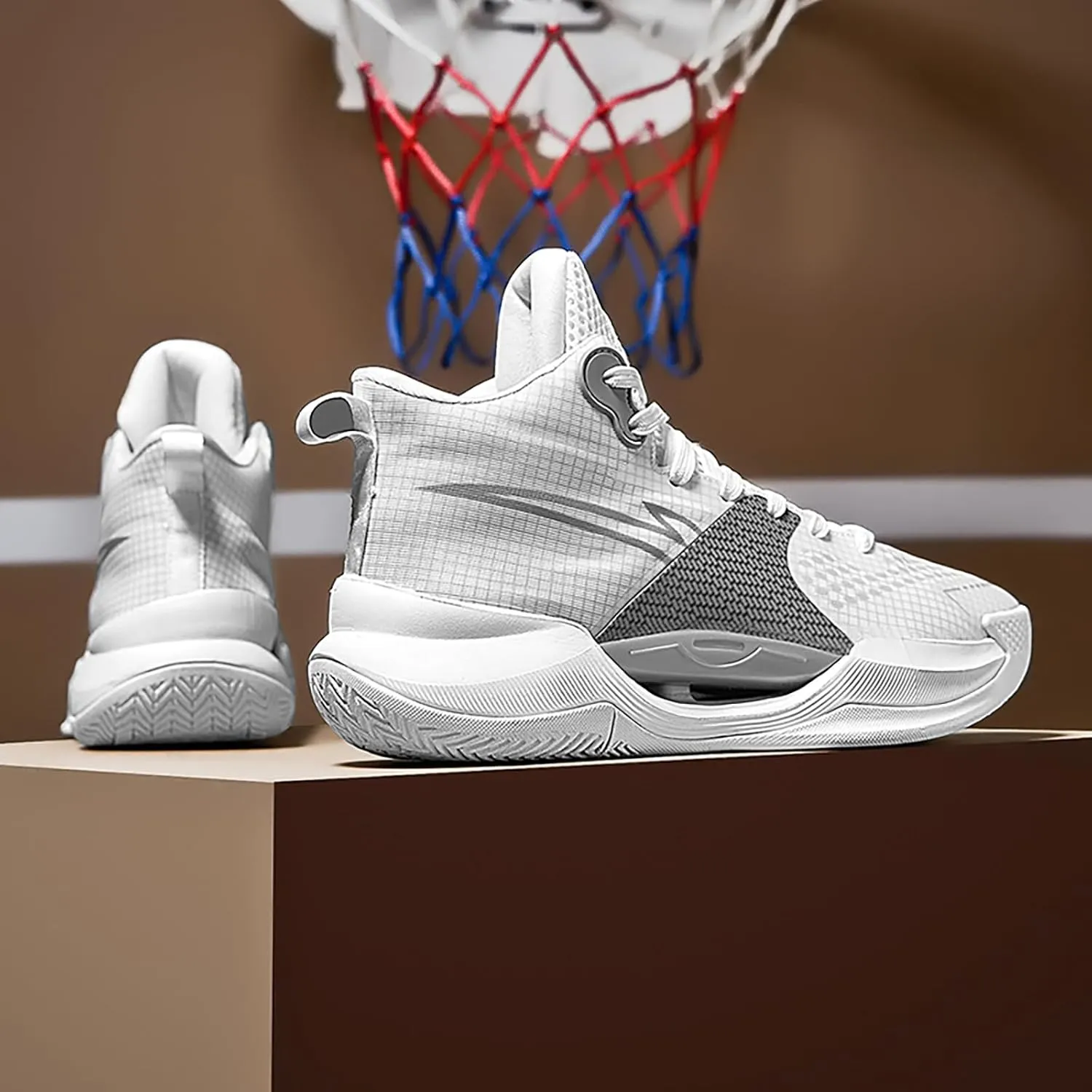 Womens Mens Basketball Shoes Fashion Athletic Sneakers Breathable Leightweight Non Slip High Top Outdoor Sport Shoe