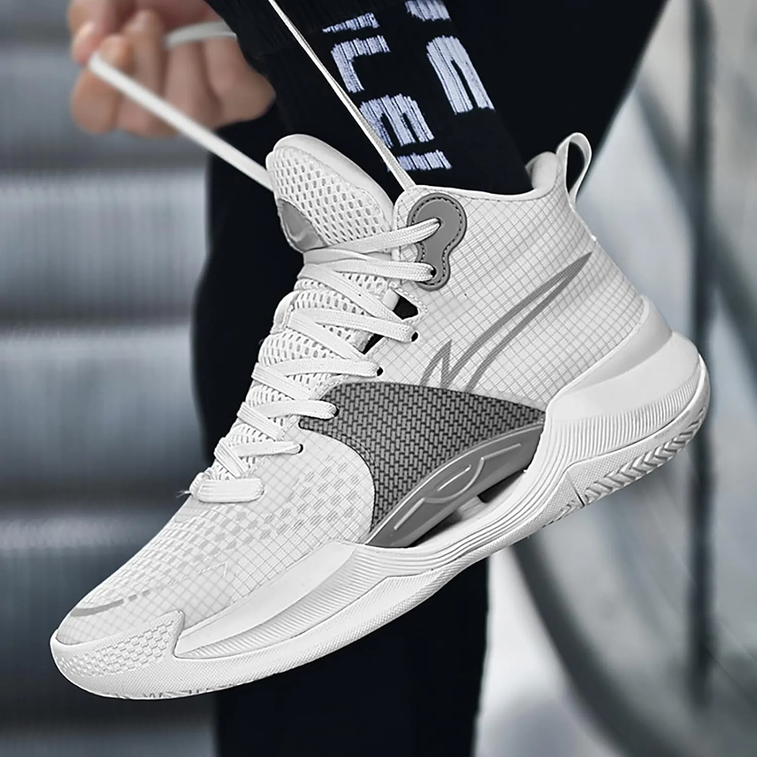 Womens Mens Basketball Shoes Fashion Athletic Sneakers Breathable Leightweight Non Slip High Top Outdoor Sport Shoe