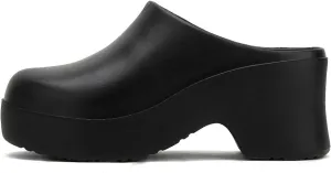 Womens Mules Closed Casual Outdoor Non Slip Sandals Slip On Clogs Block High Heel Backless Slippers with Arch Support