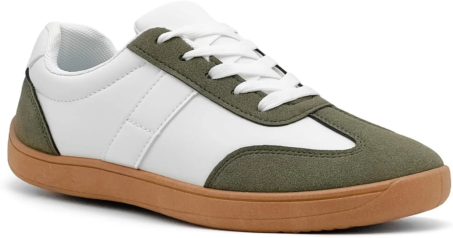 Women's Retro Low Top Sneakers Fashion Trainning Sneakers Casual Walking Shoes for Women/Men Gum Sole Walking Footwear Non Slip Trainers