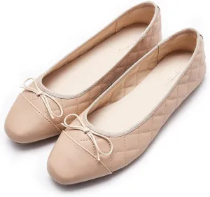 Women's Round Toe Ballet Flats Comfortable Bow Dressy Flats Shoes for Women