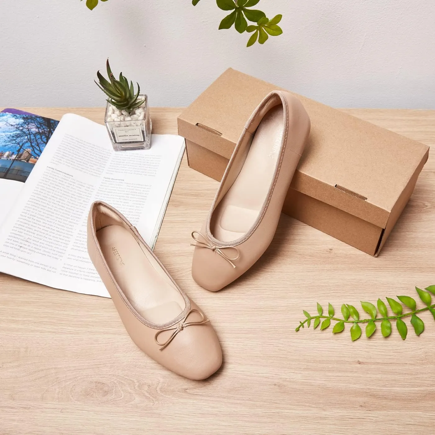 Women's Round Toe Ballet Flats Comfortable Bow Dressy Flats Shoes for Women