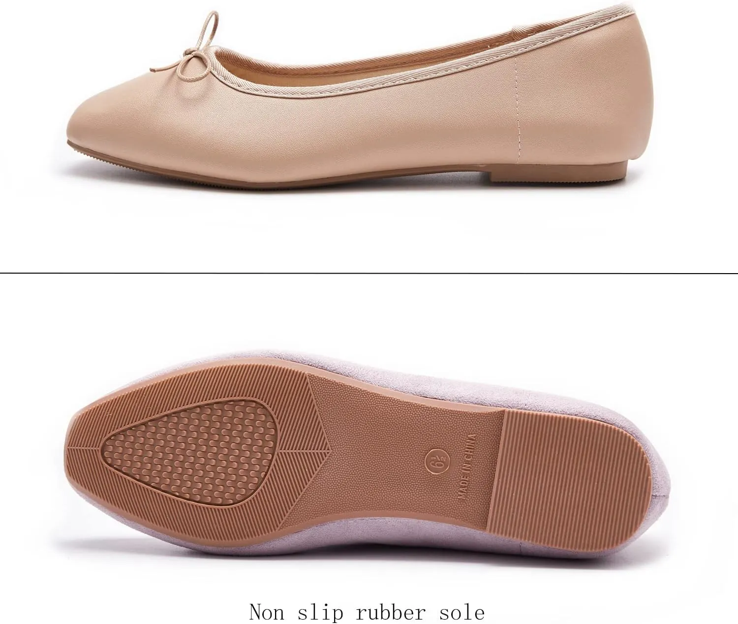 Women's Round Toe Ballet Flats Comfortable Bow Dressy Flats Shoes for Women
