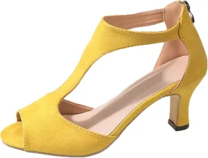 Womens Sandals Comfortable High Heels Dressy Sandals with Ankle Strap Back Zipper