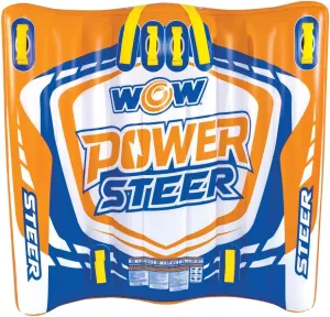 WOW Sports – Power Steer Towable Deck Tube for Boating – 1-2 Person 340 lbs Capacity – Inflatable Boat Tube for Water Sports – Youth & Adults