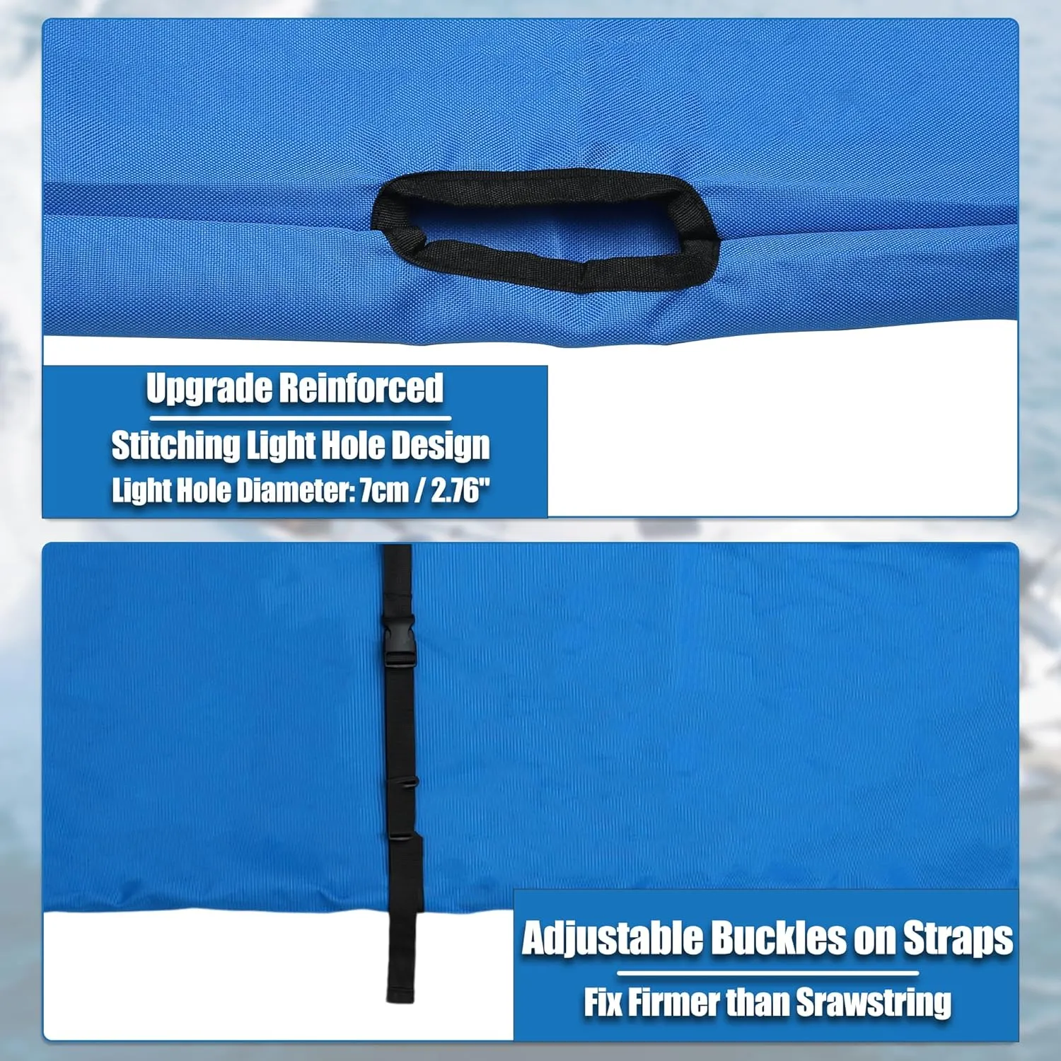 X AUTOHAUX Square Frame Bimini Top Storage Boot Cover with Stern Light Hole Boat Bimini Storage Bag with 2 Fixed Straps for 3 Bow 4 Bow 1 Set