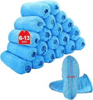 X-Large Shoe Covers Disposable 200 Pack (100 Pairs),Fit Shoe Sizes to Men's 13, Non-Slip, Durable, Indoor