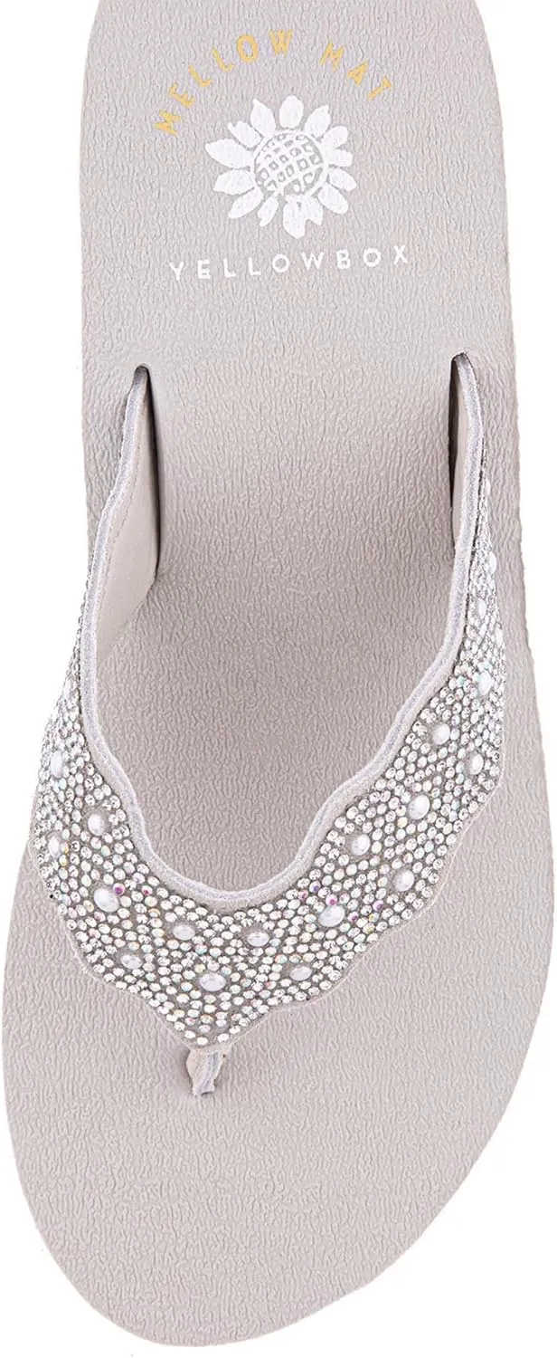 Yellow Box Women's Winny Wedge Sandal, Round Toe, Medium-High 2.75 Inch Heel, 1 Inch Platform Comfortable Flip-Flop