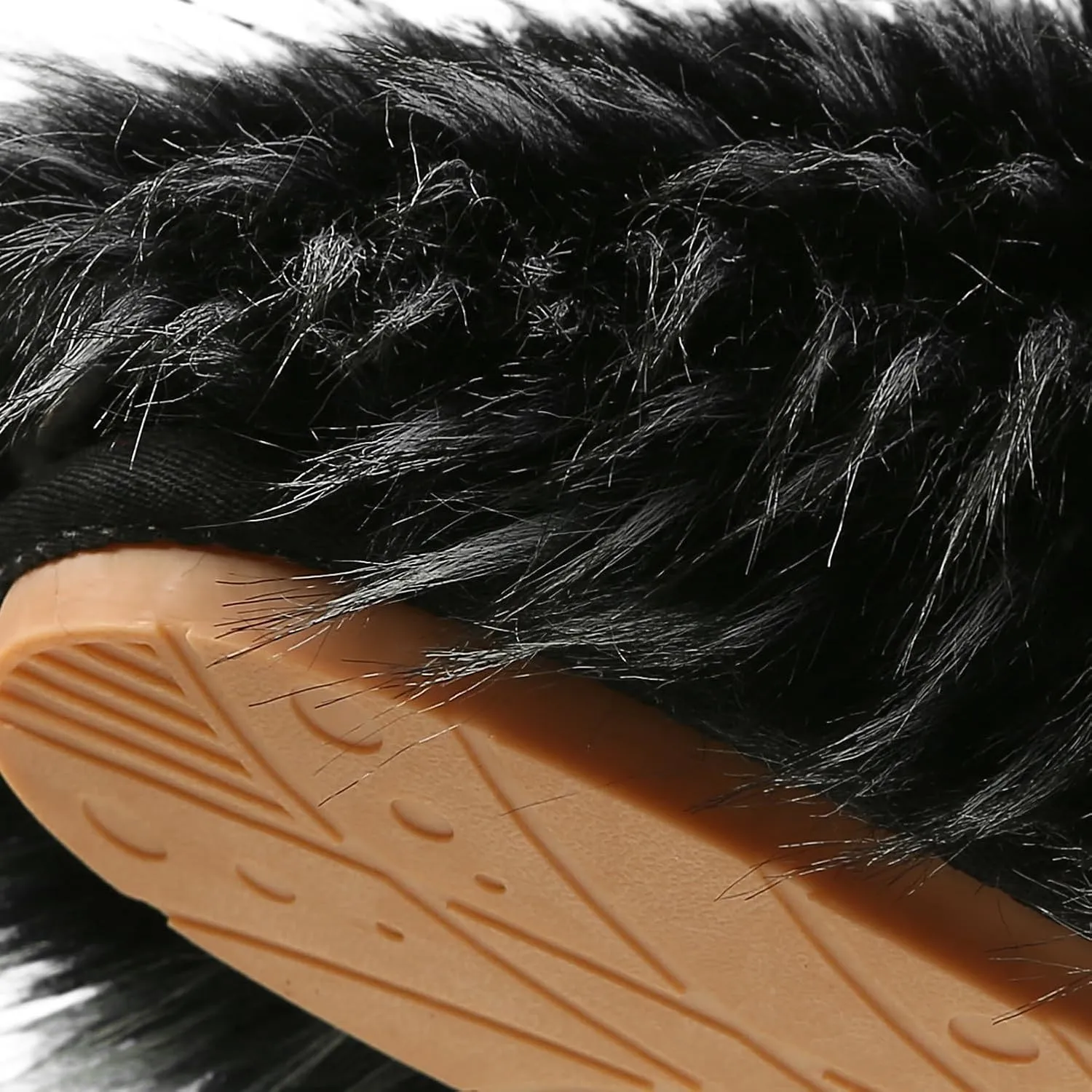 YESBOR Women's Faux Fur Fluffy Fuzzy Slippers Closed Toe Warm Winter House Slides Shoes