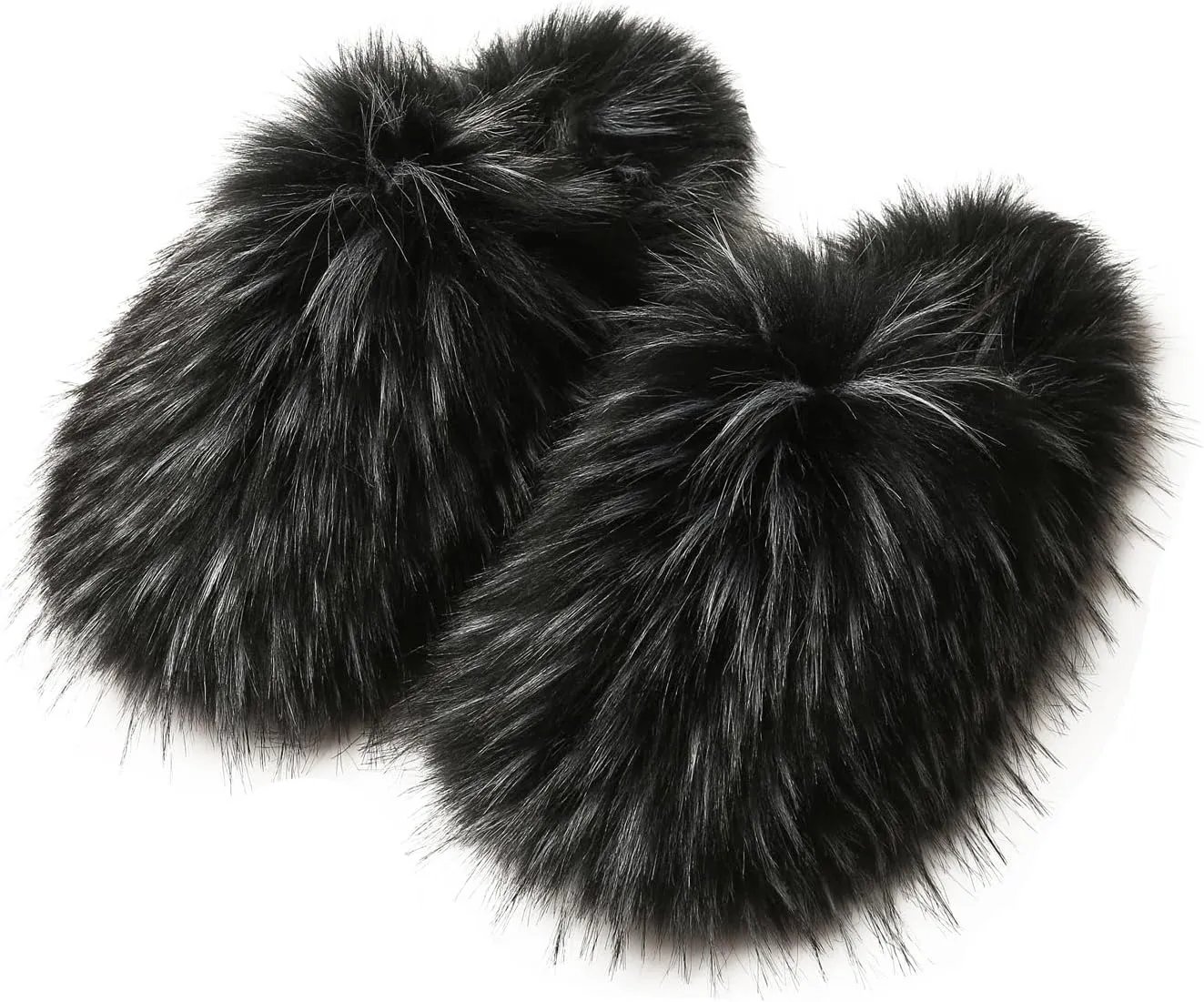 YESBOR Women's Faux Fur Fluffy Fuzzy Slippers Closed Toe Warm Winter House Slides Shoes